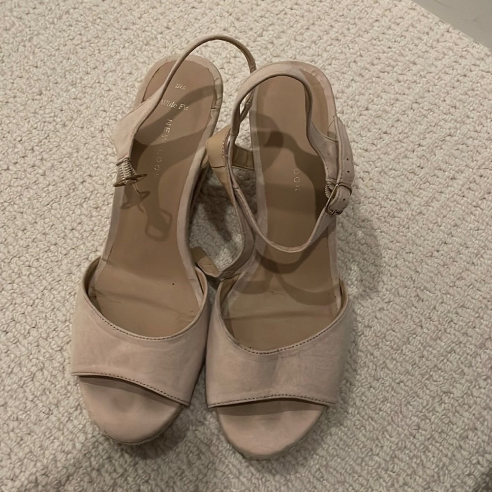 New look pink cork wedge sandals